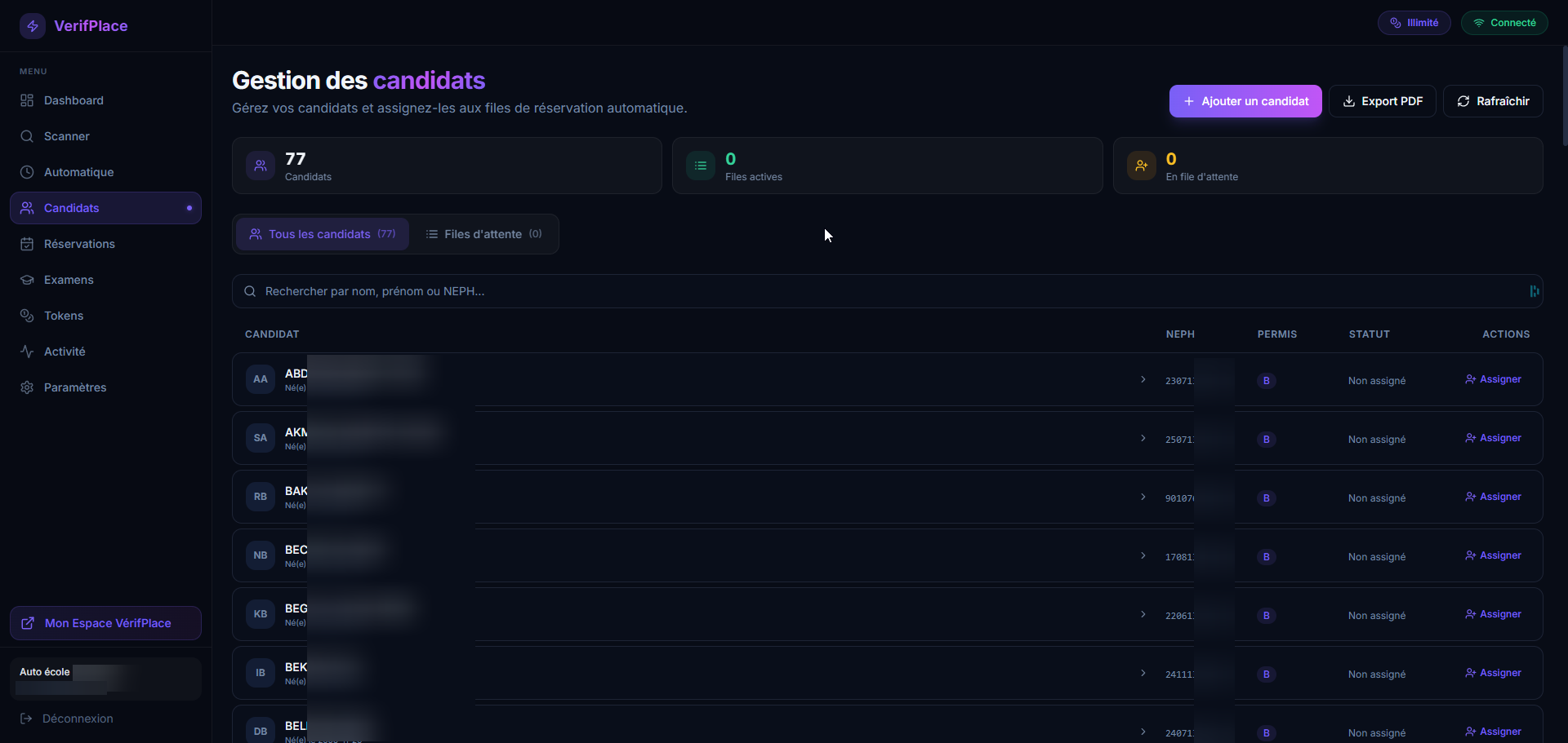 Réservations VérifPlace