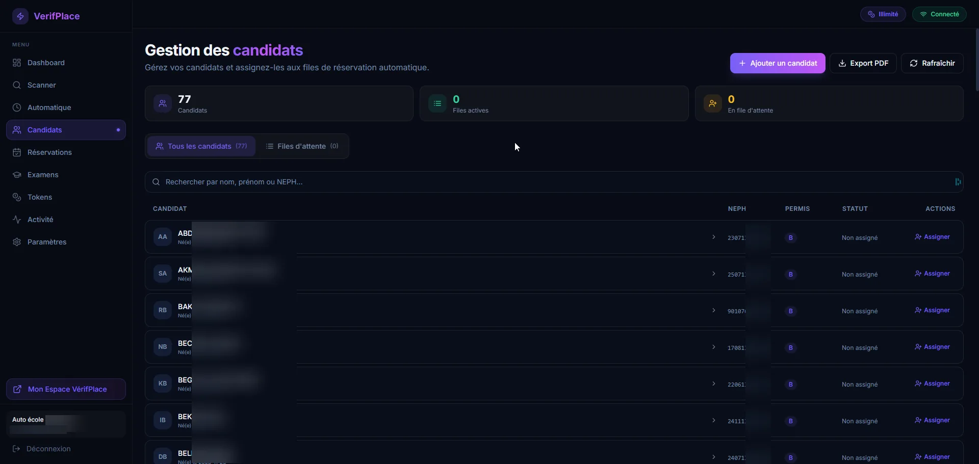 Réservations VérifPlace