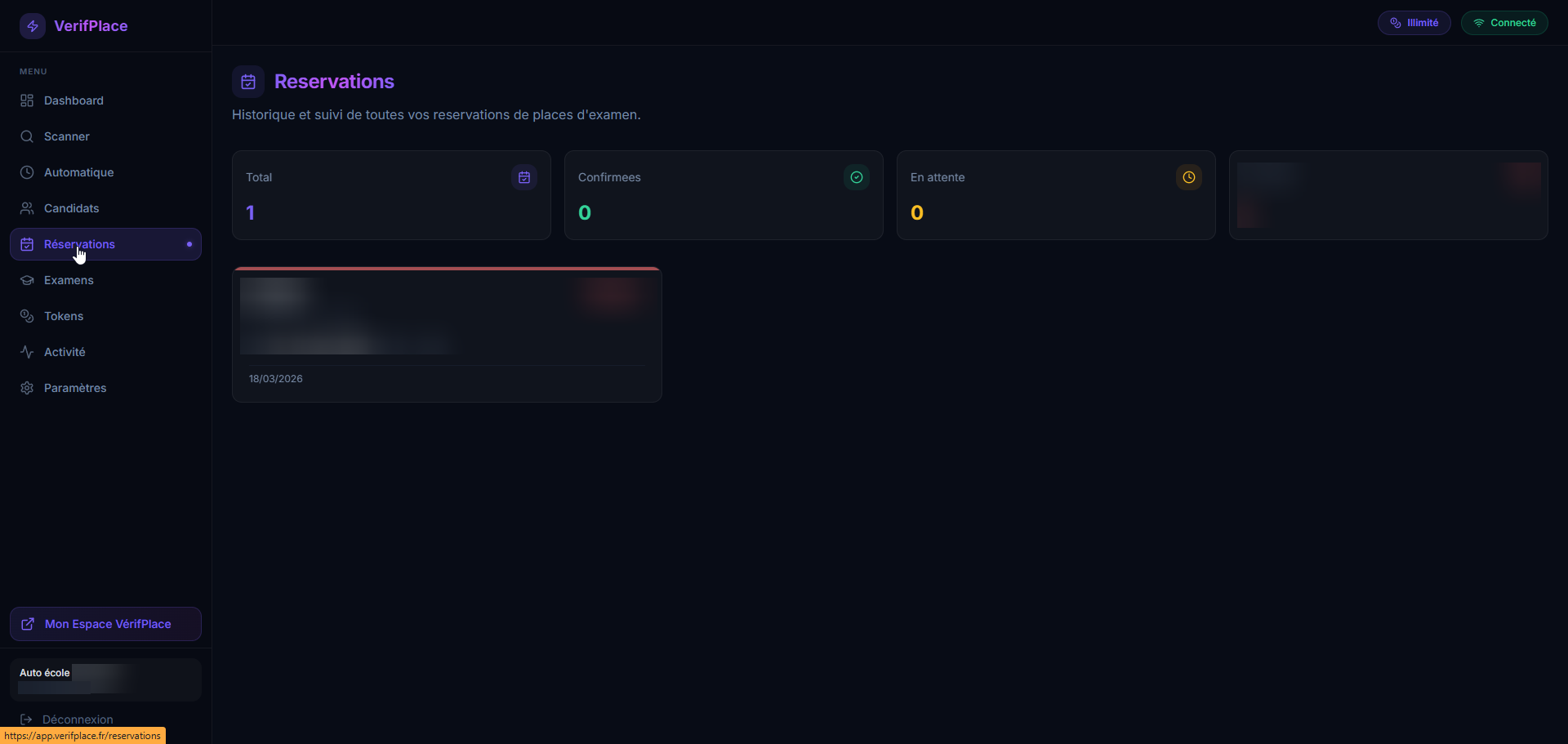 Gestion candidats VérifPlace