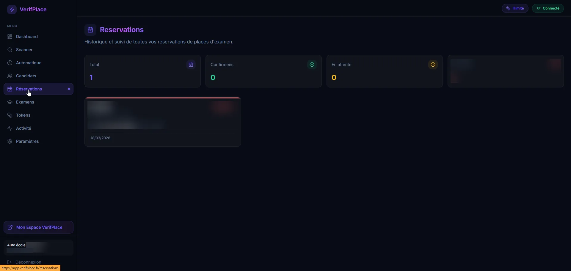 Gestion candidats VérifPlace